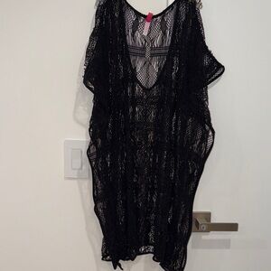 Victoria's Secret Black Crochet Mesh Cover-Up